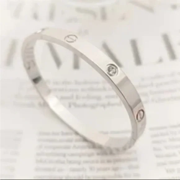 LUXURY GOLD SCREW BRACELET ZIRCONIA LOVE BANGLE BRACELET - Picture 5 of 16